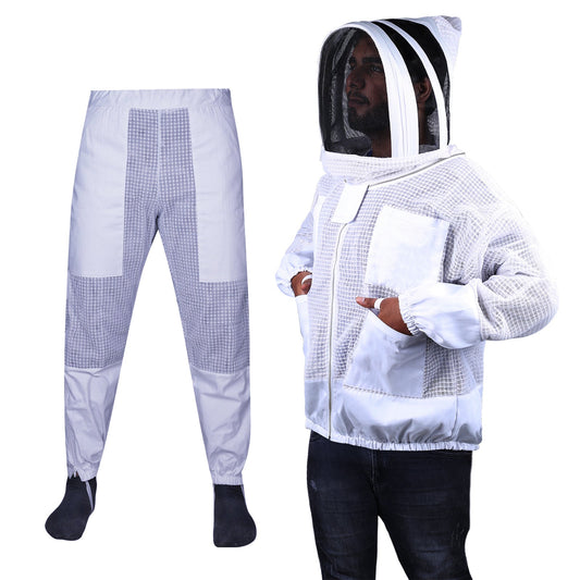 Beekeeping Bee Jacket 3 Layer Mesh Hoodie Jacket & Trouser Protective Equipment-0