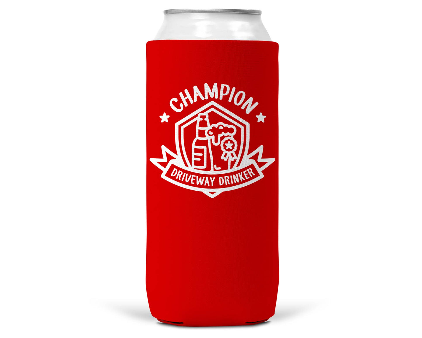 Champion Driveway Drinker SLIM CAN Koozie-3