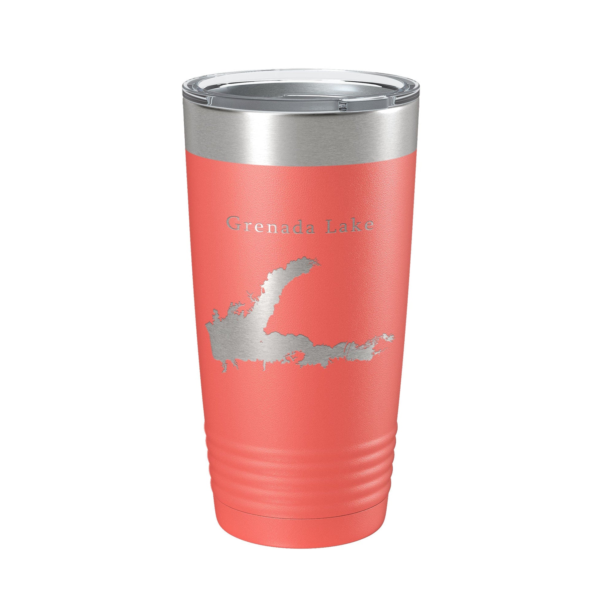 Grenada Lake Map Tumbler Travel Mug Insulated Laser Engraved Coffee Cup Mississippi 20 oz-20