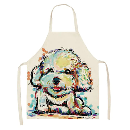 Nordic Polyester Dog Print Apron for Adults