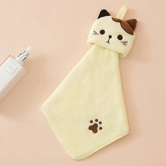 Cartoon Absorbent Hand Towel for Kids' Bathroom Decor