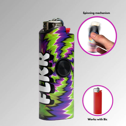 FLKR LYTR® Amazon Prime Must Have Fidget Spinner Lighter Case "Trippy" for Bic® Lighter Case - $11.99