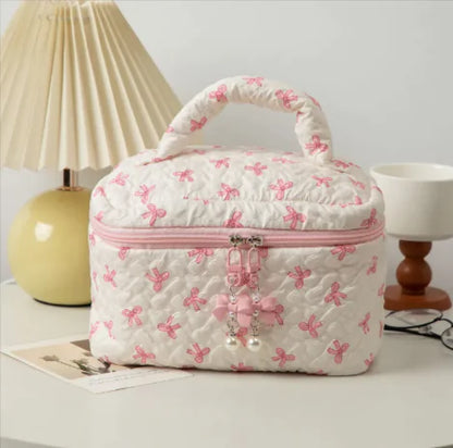 Large Bow Clutch Cosmetic Bag