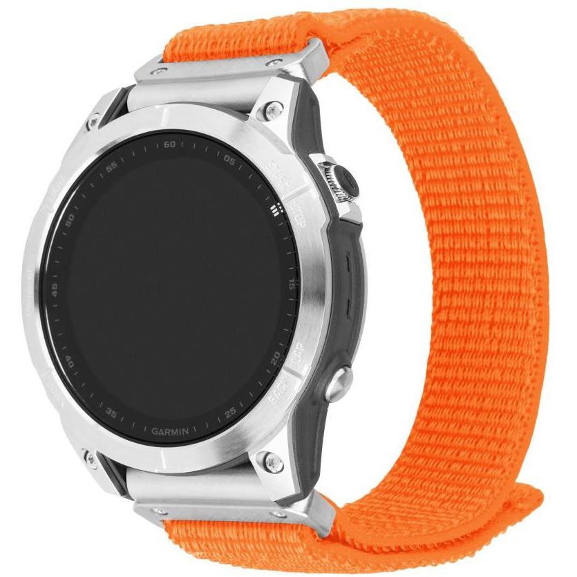 Curea sport din nylon pentru smartwatch Garmin QuickFit 26mm, FIXED, portocaliu (FIXNST2-QF26MM-OR)-0