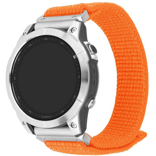 Curea sport din nylon pentru smartwatch Garmin QuickFit 26mm, FIXED, portocaliu (FIXNST2-QF26MM-OR)-0