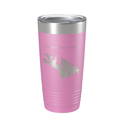 Columbus Lake Map Tumbler Travel Mug Insulated Laser Engraved Coffee Cup Mississippi 20 oz-14