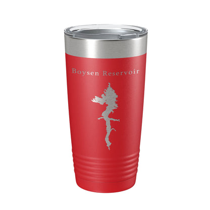 Boysen Reservoir Tumbler Lake Map Travel Mug Insulated Laser Engraved Coffee Cup Wyoming 20 oz-10
