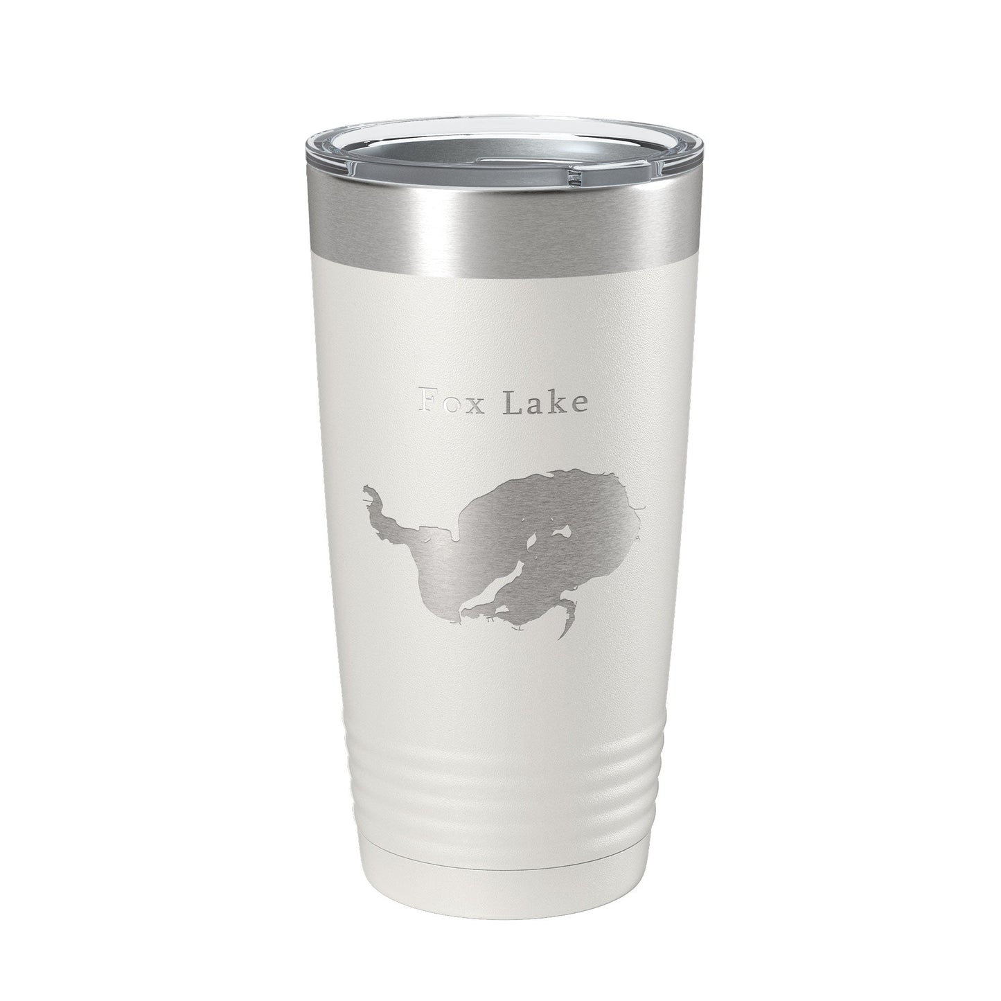 Fox Lake Map Tumbler Travel Mug Insulated Laser Engraved Coffee Cup Wisconsin 20 oz-1