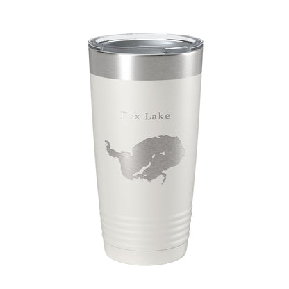 Fox Lake Map Tumbler Travel Mug Insulated Laser Engraved Coffee Cup Wisconsin 20 oz-7