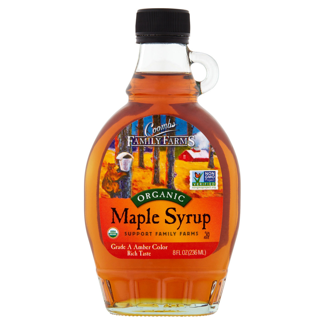 Coombs Family Farms Grade A Dark Amber, Glass (12x8Oz)-1