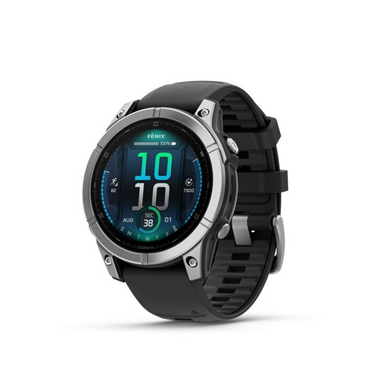 Garmin 010-03025-00 fenix E AMOLED (47mm) fekete szilikon pántos ezüst okosóra (010-03025-00)-0