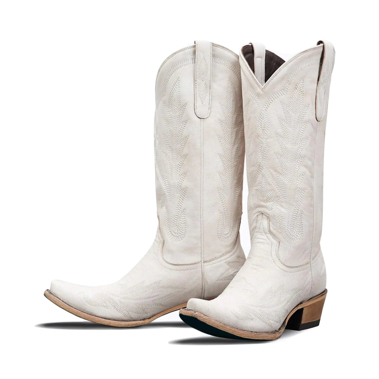 DOREENDORIS Cowboy Boots for Women Classic Embroidery Over The Knee Boots Low Chunky Heel Cowgirl Boots Side Zipper Thigh High Boots