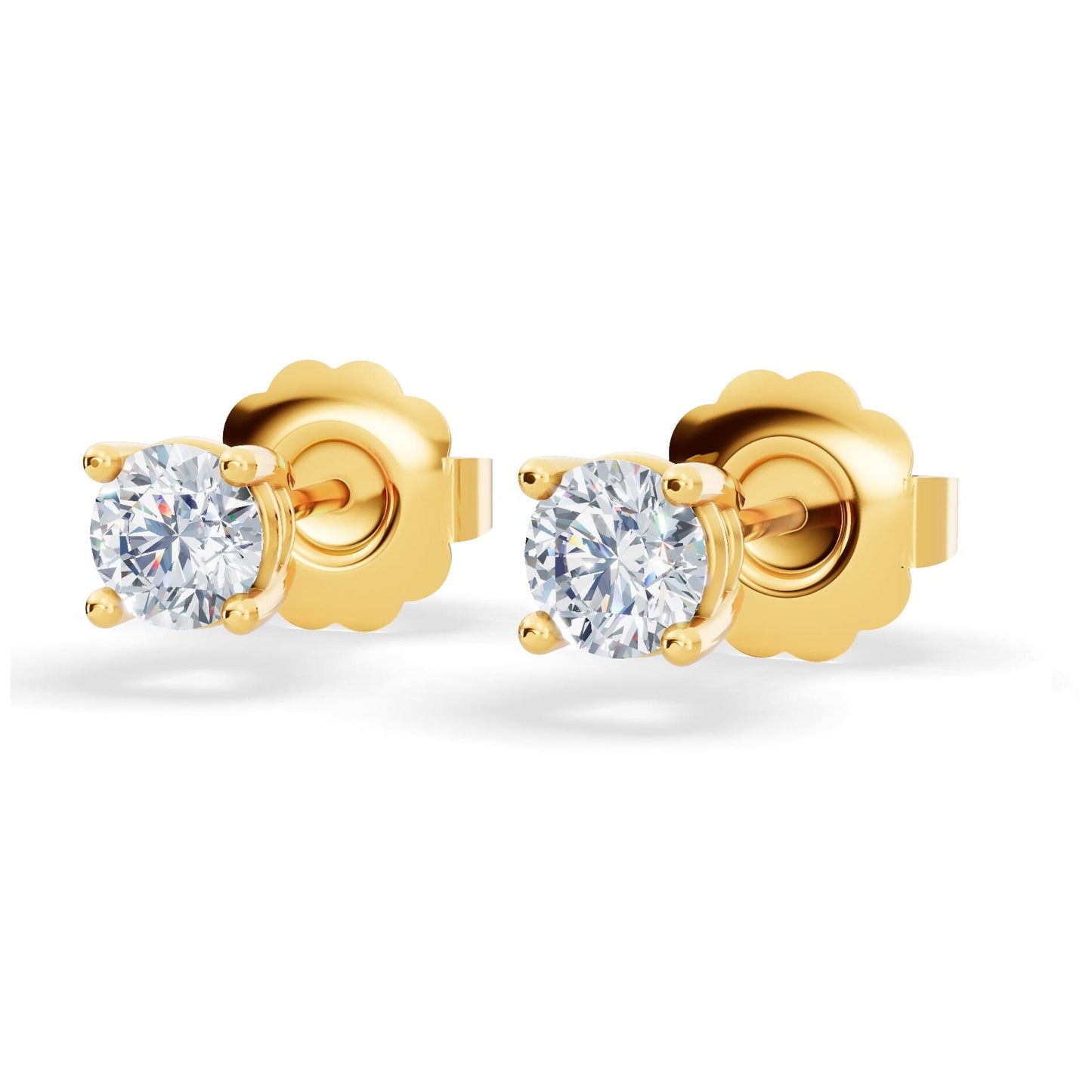 Classic Lab Diamond Stud Earrings (1/4 ct. tw.) – VS+ Clarity - 14k White or Yellow Gold Over Sterling Silver-3