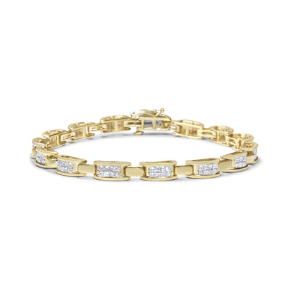 14K Yellow Gold Princess-Cut Diamond Links of Love Bracelet (2.00 cttw, H-I Color, SI2-I1 Clarity)-0