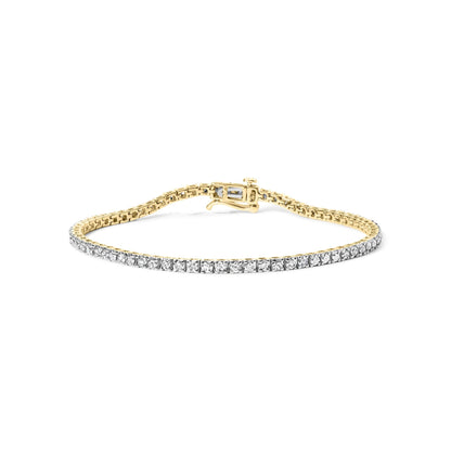 10K Yellow Gold Classic 3.0 Cttw Classic Diamond Tennis Bracelet (J-K Color, I2-I3 Clarity)  - 7.25" Inches-0