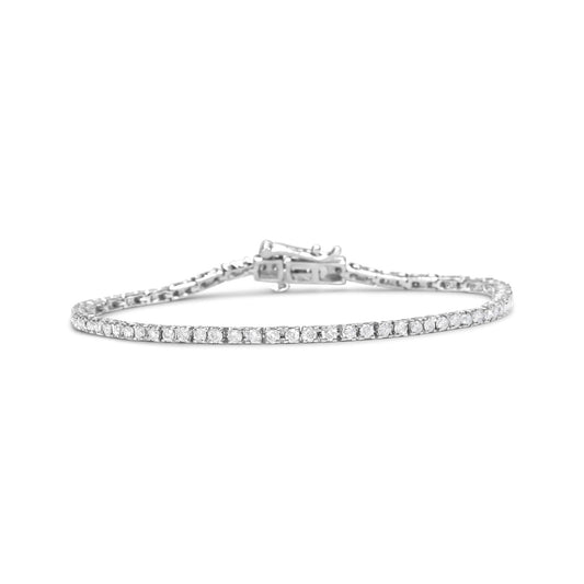 10K White Gold 2.0 Cttw Prong Set Round-Cut 7.25" Classic Diamond Tennis Bracelet (G-H Color, I1-I2 Clarity)-0