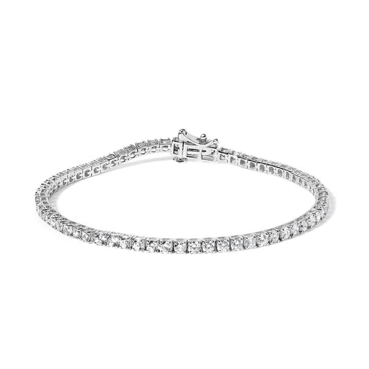 14K White Gold Classic Lab-Grown Diamond Tennis Bracelet (F-G Color, VS2-SI1 Clarity) - 7" Inches-0