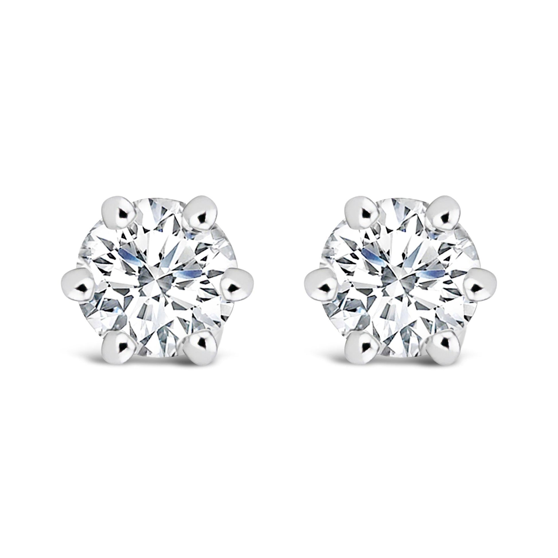 14K White Gold 1/2 Cttw Lab-Grown Diamond 6 Prong Hidden Halo Stud Earrings (F-G Color, VS1-VS2 Clarity)-0