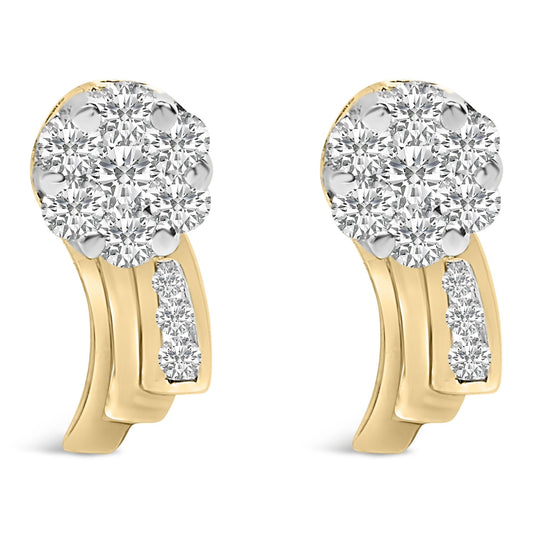14K Yellow Gold 7/8 cttw Round Cut Diamond Earrings (I-J, SI1-SI2)-0