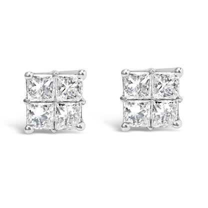 10KT White Gold Diamond Composite Stud Earring (1/4 cttw, H-I Color, I1-I2 Clarity)-0