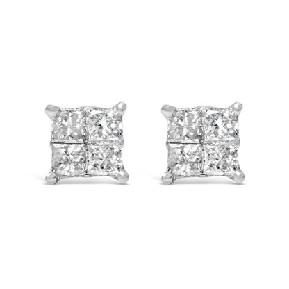 10K White Gold Diamond Stud Earrings (3/4 cttw, H-I Color, SI2-I1 Clarity)-0