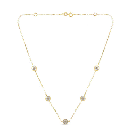 Sterling Silver Diamond Station Necklace (1/2 cttw, K-L Color, I2-I3 Clarity)-0