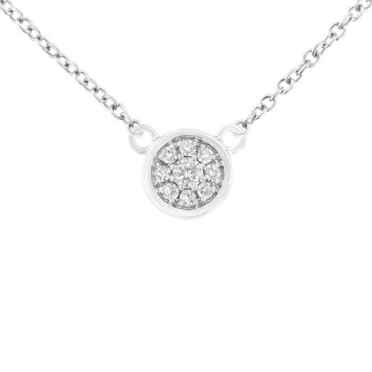 10K White Gold 1/4 Cttw Diamond Flower Pendant Necklace (I-J Color, I2-I3 Clarity) - Adjustable 16-18" chain-0