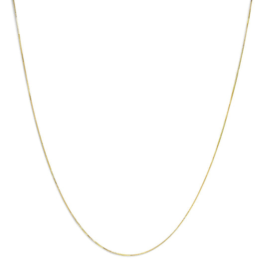 Unisex Solid 14K Gold 0.75mm Classic Box Chain Necklace-0