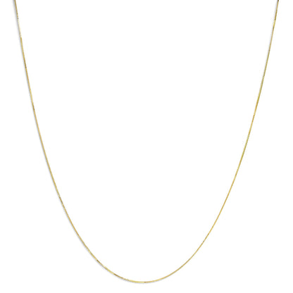 Unisex Solid 14K Gold 0.75mm Classic Box Chain Necklace-1