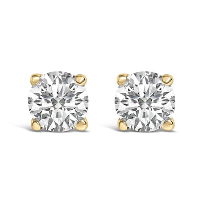 14K Gold 1/2 Cttw Lab Grown Diamond Solitaire Stud Earrings-1