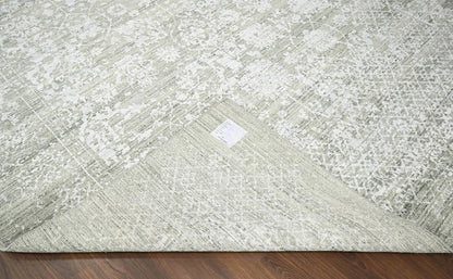 8x10 Gray, Beige Hand Knotted 100% Wool Modern & Contemporary Oriental Area Rug-2