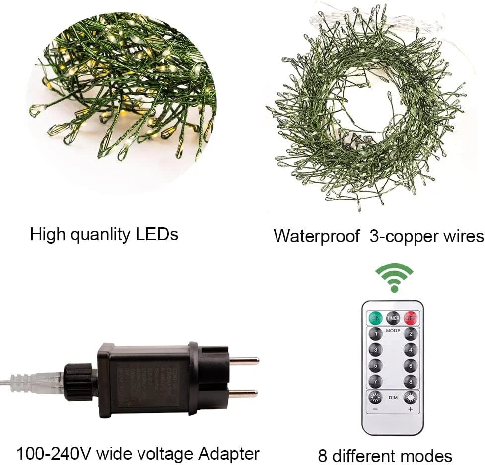 Cluster String Lights with Remote (1000LED)-2