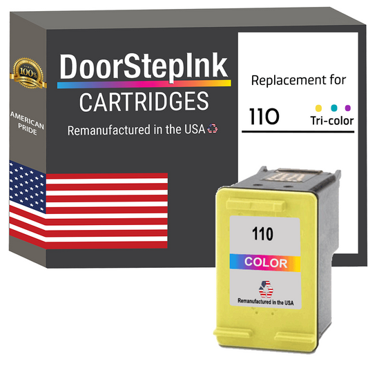 DoorStepInk Brand for HP 110 (CB304AN) Tri-Color Remanufactured in the USA Ink Cartridge-0