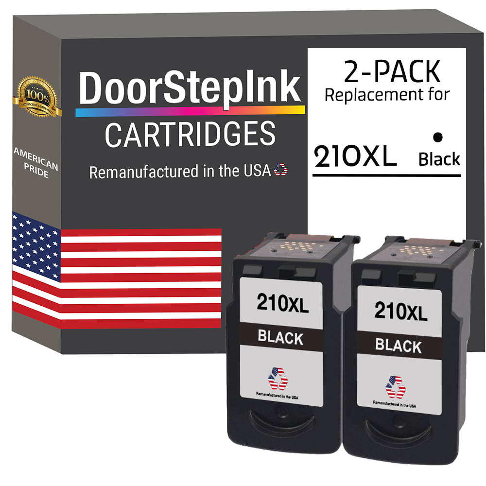 DoorStepInk Brand for Canon PG-210XL Black Twin Pack Remanufactured in the USA Ink Cartridges-0