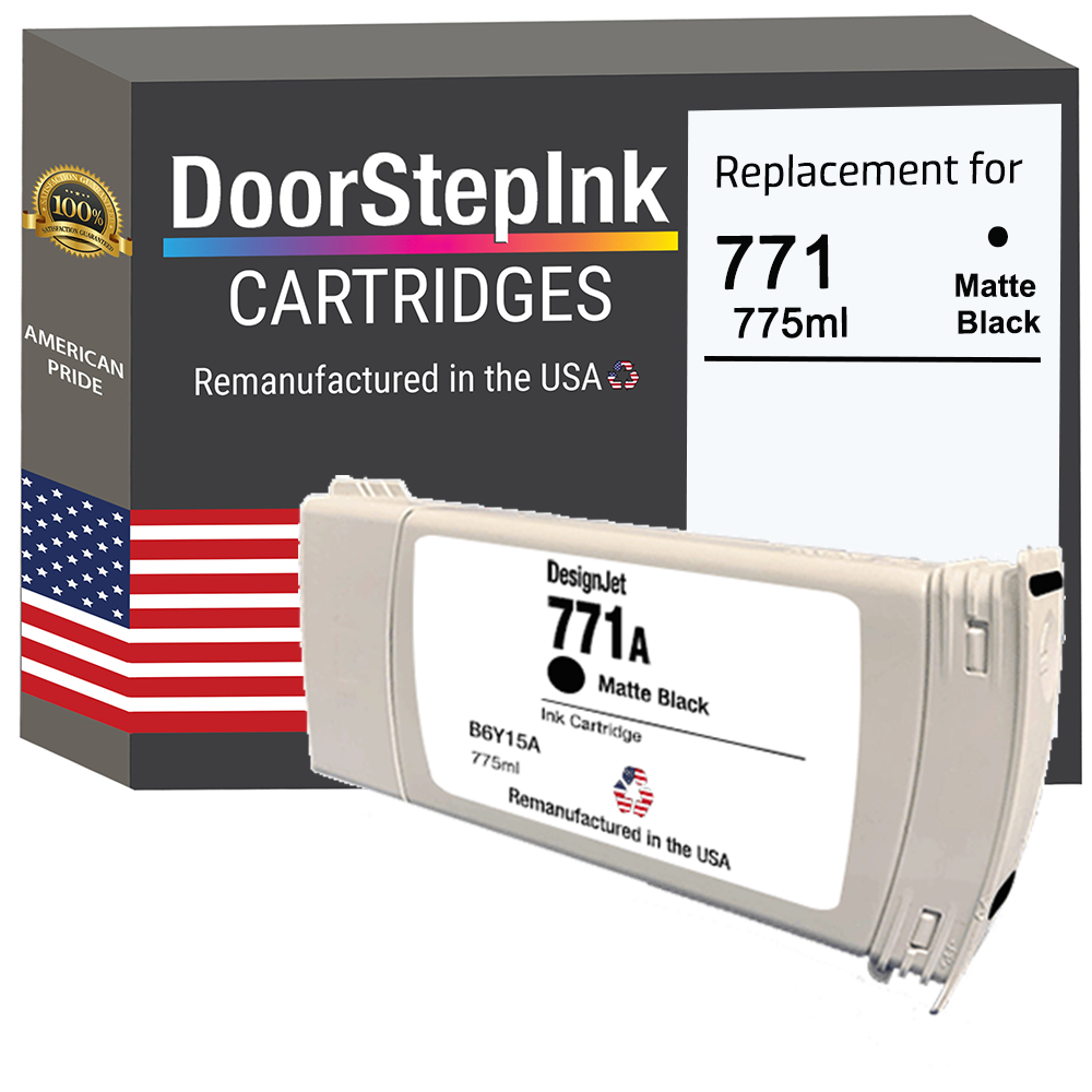 DoorStepInk Brand for HP 771 775mL (B6Y15A) Matte Black Remanufactured in the USA Ink Cartridge-0