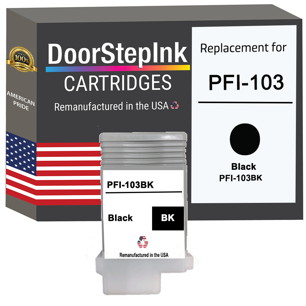 DoorStepInk Brand for Canon PFI-103 130mL Black Remanufactured in the USA Ink Cartridge-0