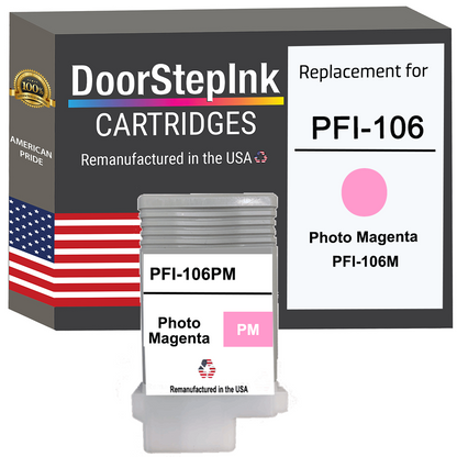 DoorStepInk Brand for Canon PFI-106 130mL Photo Magenta Remanufactured in the USA Ink Cartridge-0