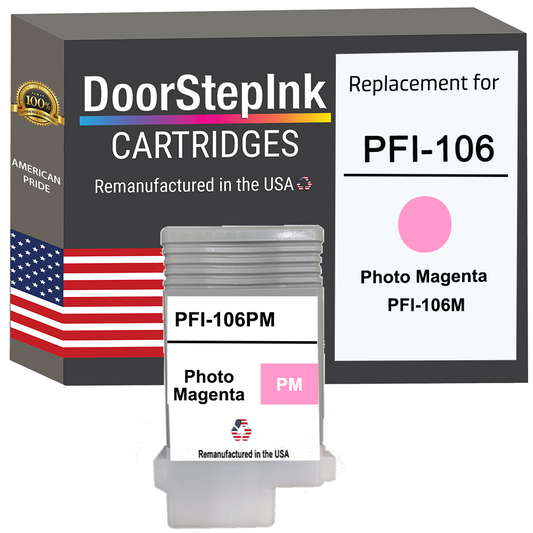 DoorStepInk Brand for Canon PFI-106 130mL Photo Magenta Remanufactured in the USA Ink Cartridge-0