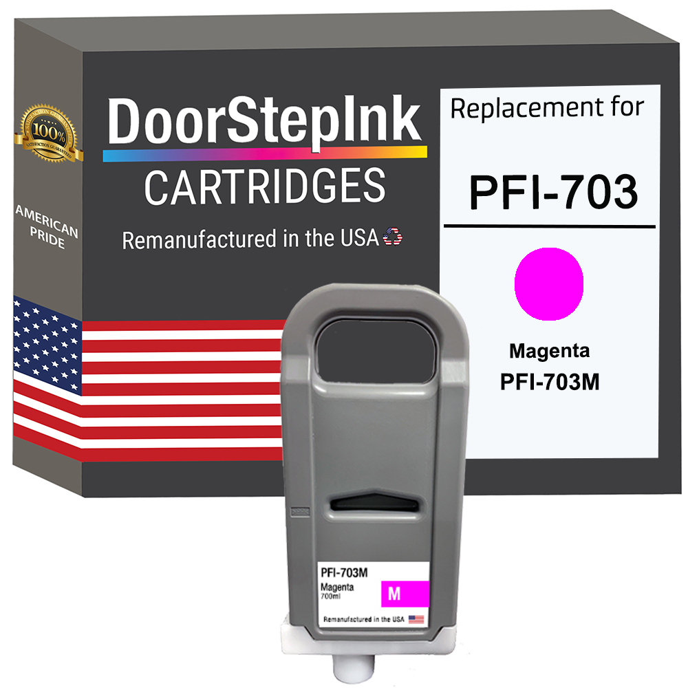 DoorStepInk Brand for Canon PFI-703 700mL Magenta Remanufactured in the USA Ink Cartridge PFI-703M-0