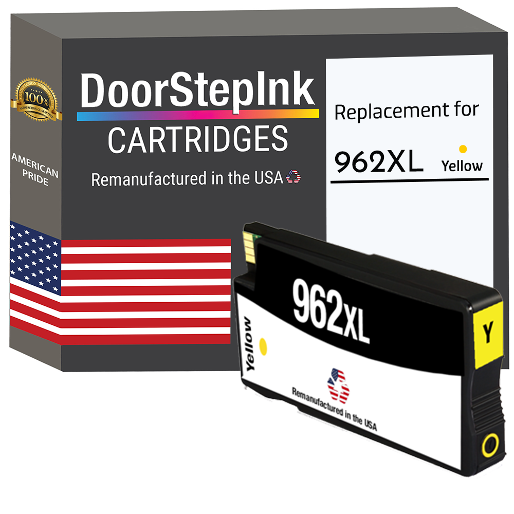 DoorStepInk Brand for HP 962XL (3JA02AN) Yellow Remanufactured in the USA Ink Cartridge-0
