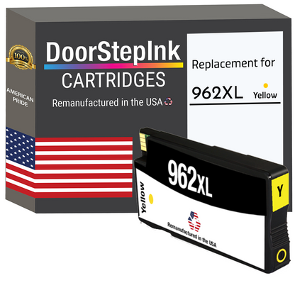 DoorStepInk Brand for HP 962XL (3JA02AN) Yellow Remanufactured in the USA Ink Cartridge-0