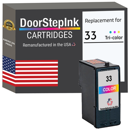 DoorStepInk Remanufactured in the USA Ink Cartridge for Lexmark #33 Color-0