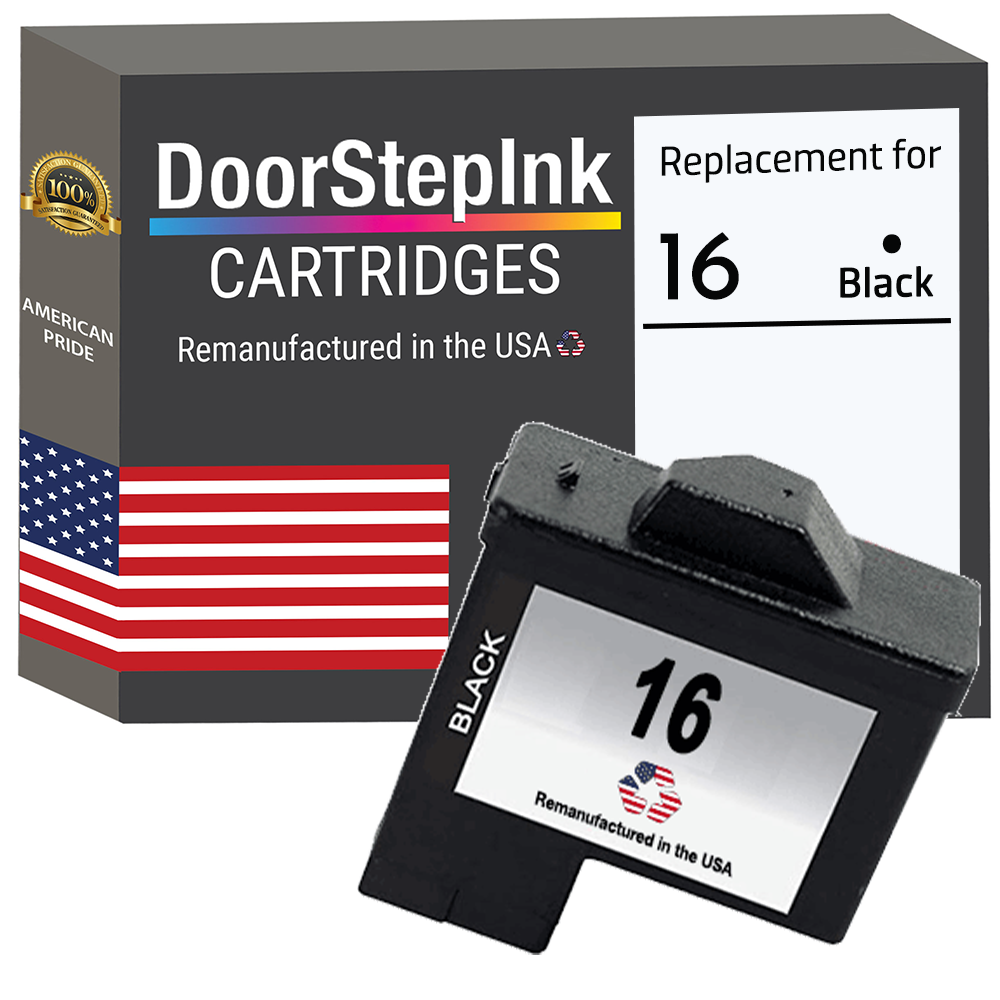DoorStepInk Brand for Lexmark #16 Black Remanufactured in the USA Ink Cartridges-0
