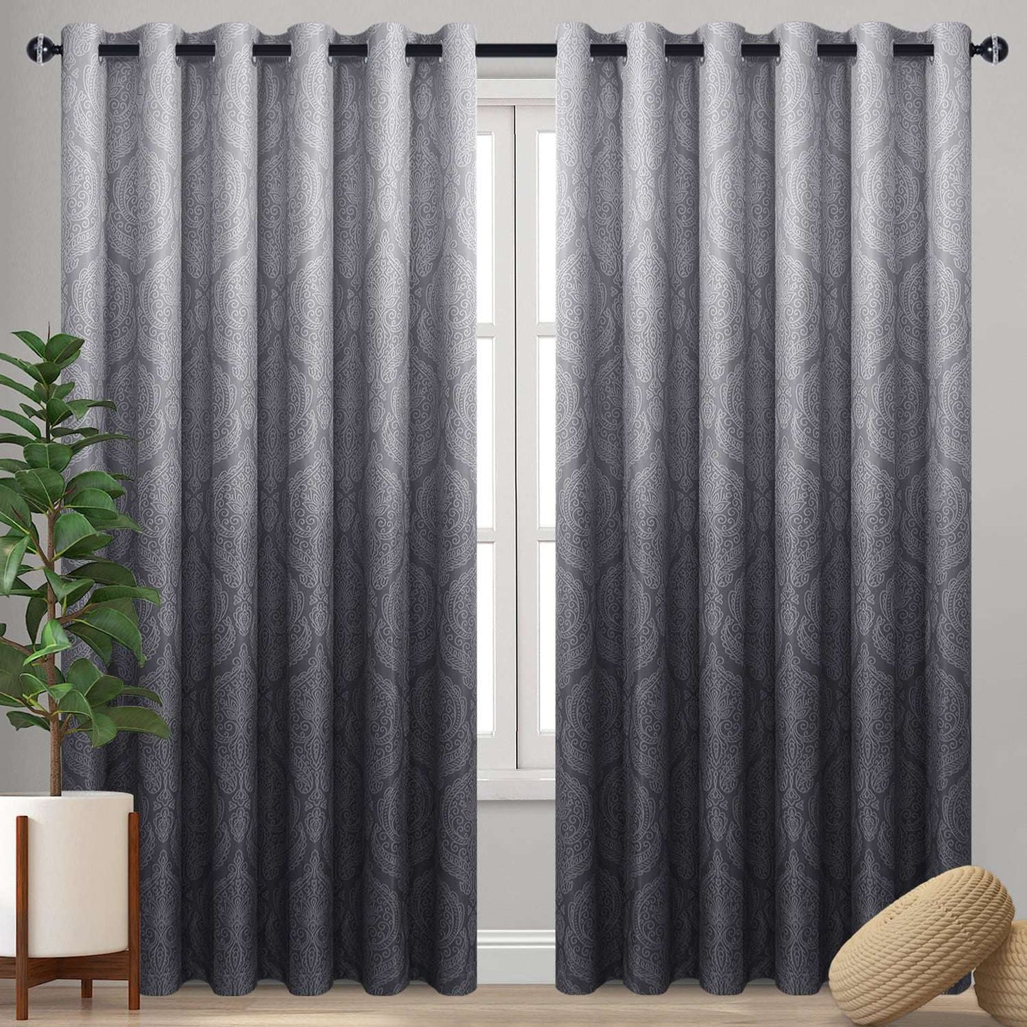 DWCN Ombre Blackout Curtains, Set of 2 Panels-6
