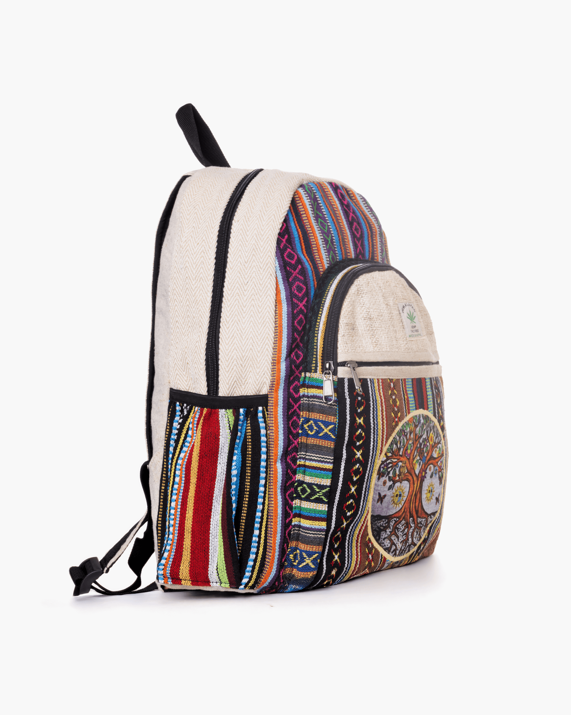 Kathmandu Collection Handmade Cotton and Hemp Tree of Life Backpack-1