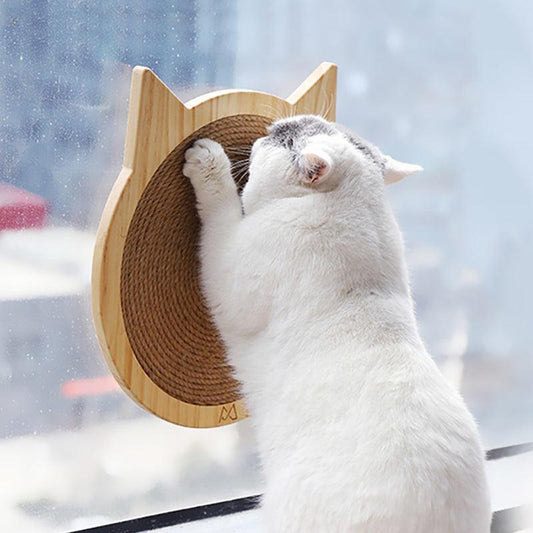 Wall Mounted Cat Scratcher Board With Suction Cup Toy-0