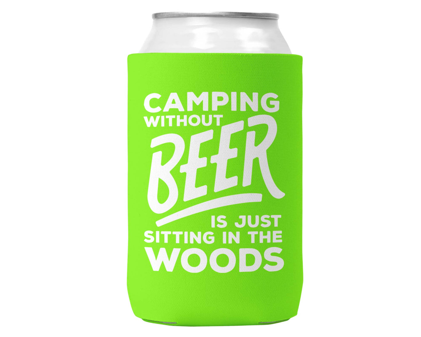 Camping Without Beer Can Koozie Cooler for 12oz Cans-3