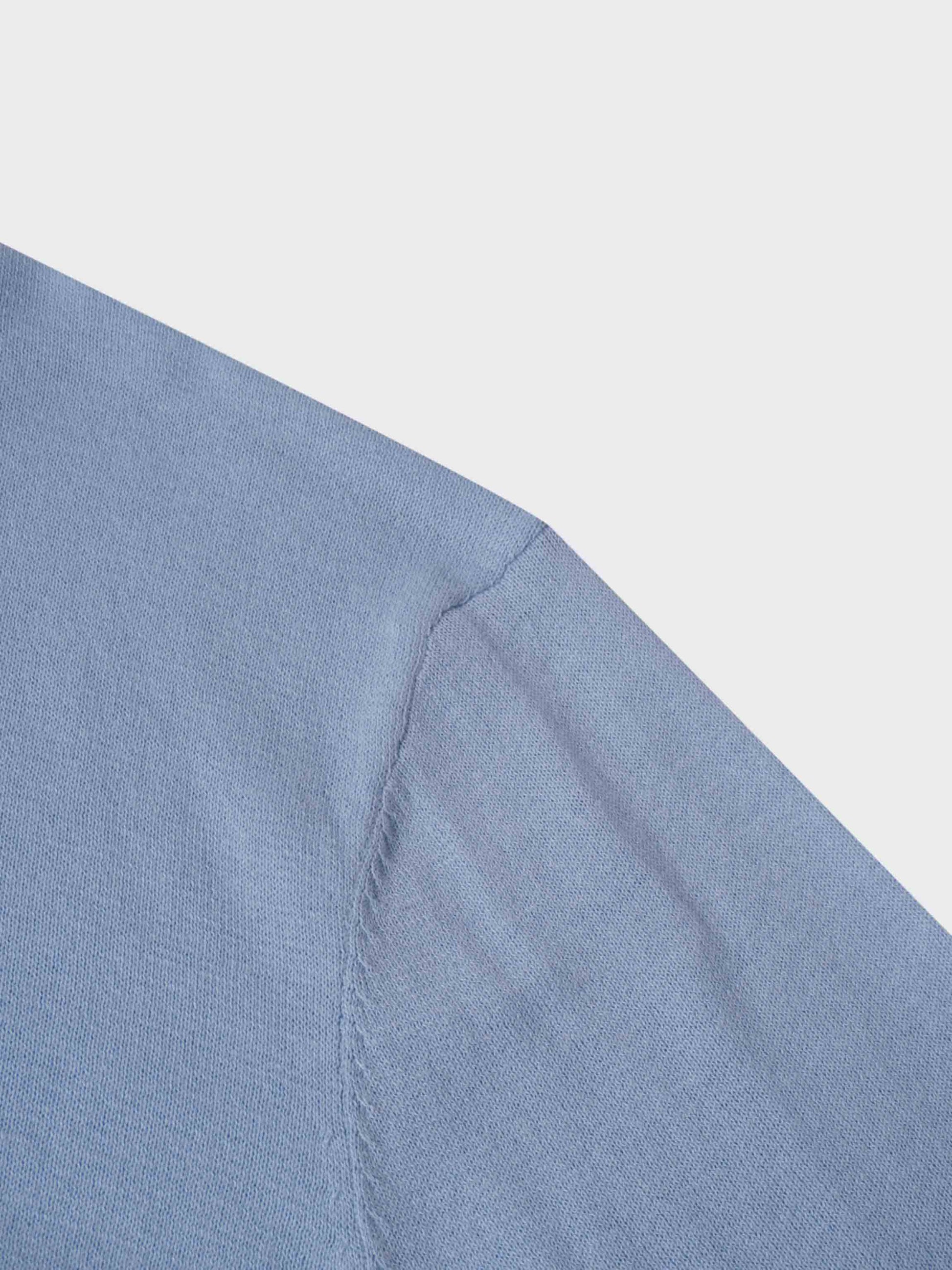 High V Lightweight Sweater-LT Blue-3