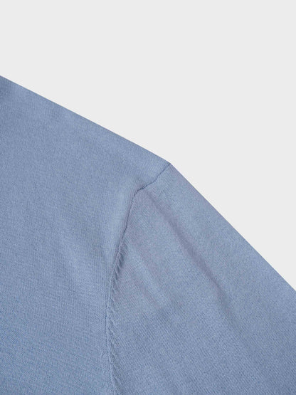 High V Lightweight Sweater-LT Blue-3
