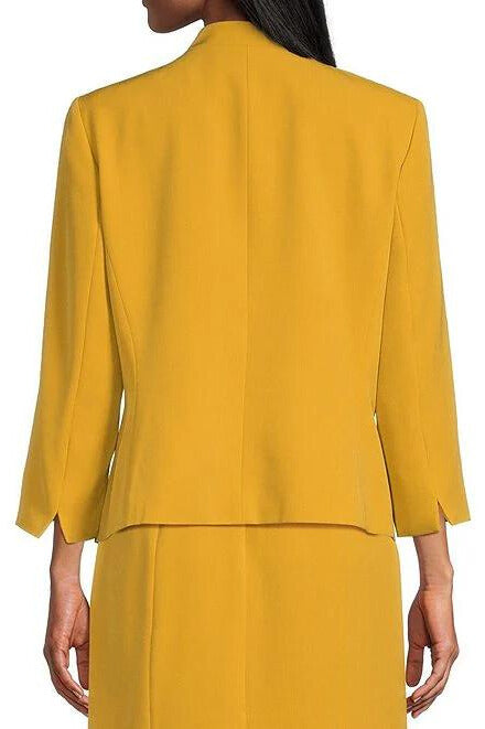 Kasper Stretch Crepe Zip Pocket Coordinating Cardigan Jacket-2